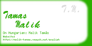 tamas malik business card